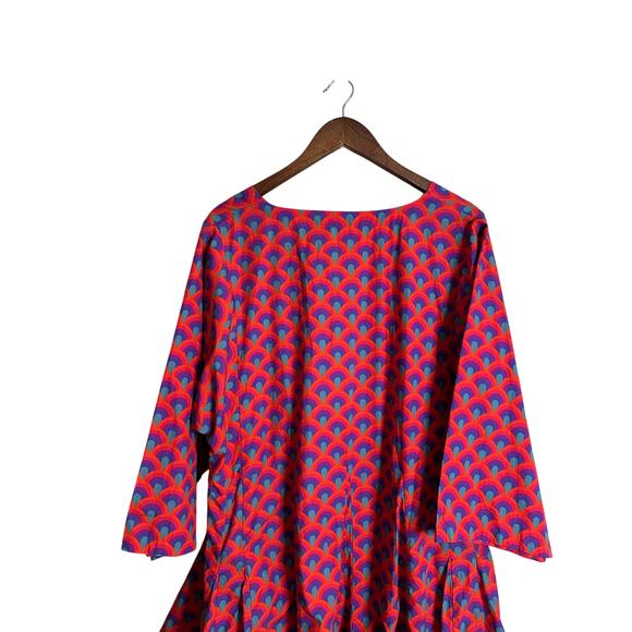 Rhode Ryan Dress in Red Retro Rainbow Print Mini Womans XL - Picture 4 of 11
